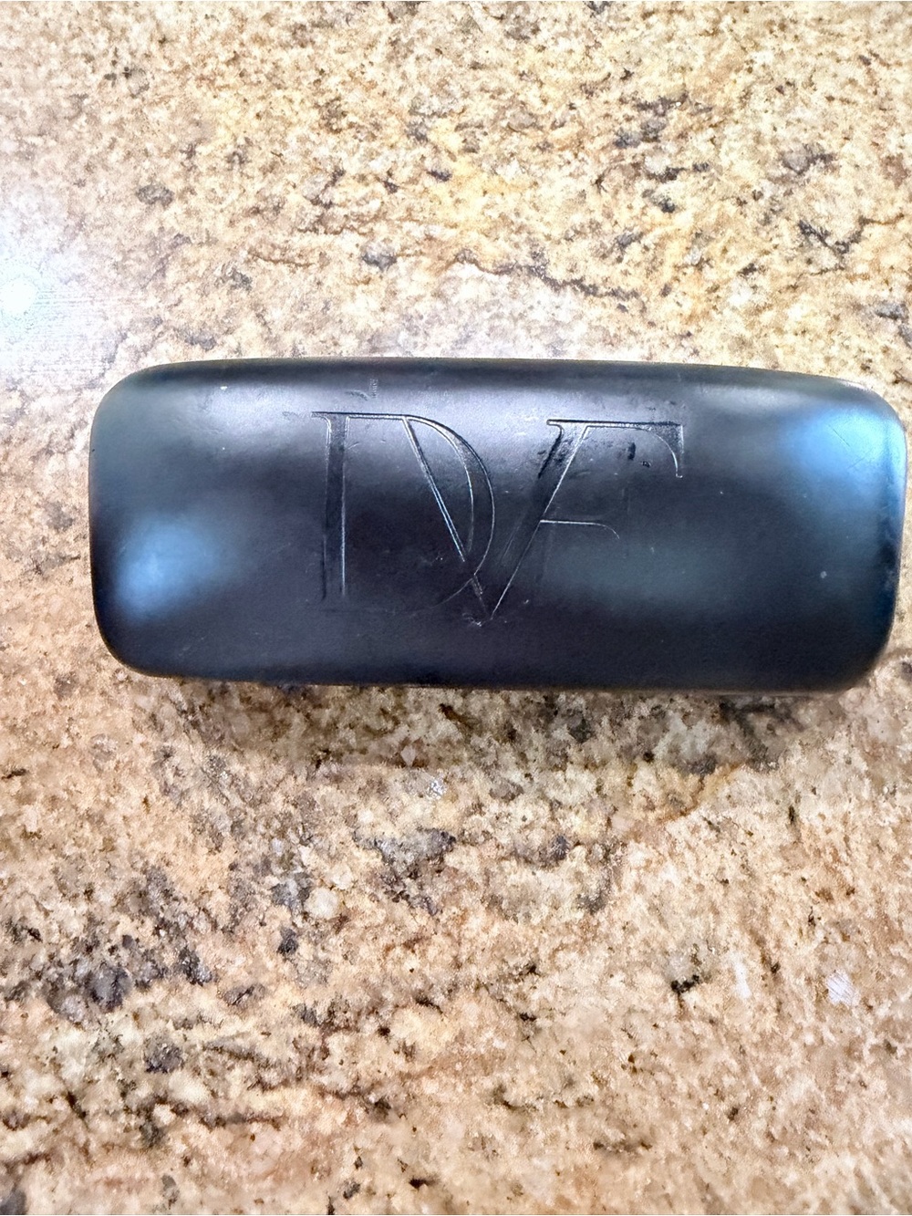 Diane Von Furstenberg Black Hard Sunglasses Case with DVF Embossing